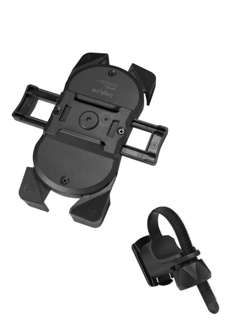 حامل هاتف للدراجات النارية والدراجات الهوائية - قفل سريع الربط والفك، مشبك مقود قابل للتعديل لأجهزة iPhone/Samsung مقاس 4.7-7 بوصة وغيرها (أسود) - Image 2