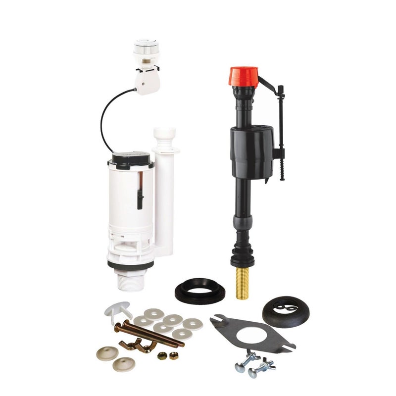 Fluidmaster PROCP002 - Fully Height Adjustable & Flush Valve with Chrome Botton - Universal Cistern Pack - Fixings Included - Image 1