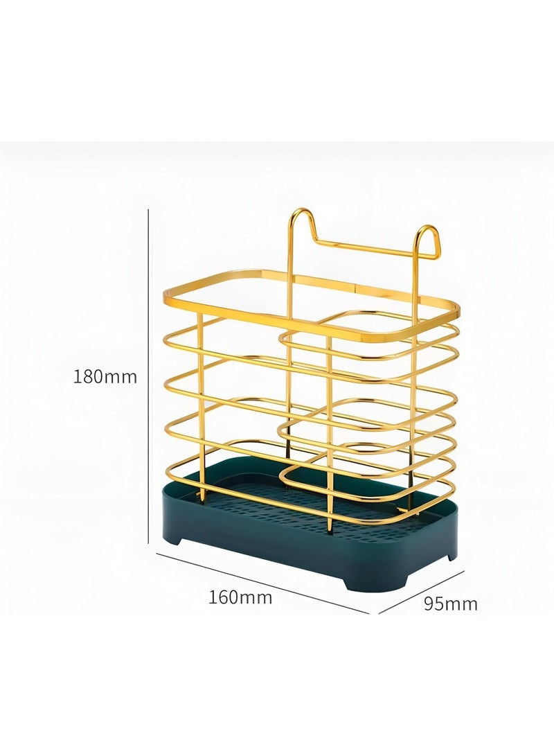 Next Store Metal Two-Compartment Cutlery Drainer with Drip Tray – Kitchen Cutlery Organizer - Image 5