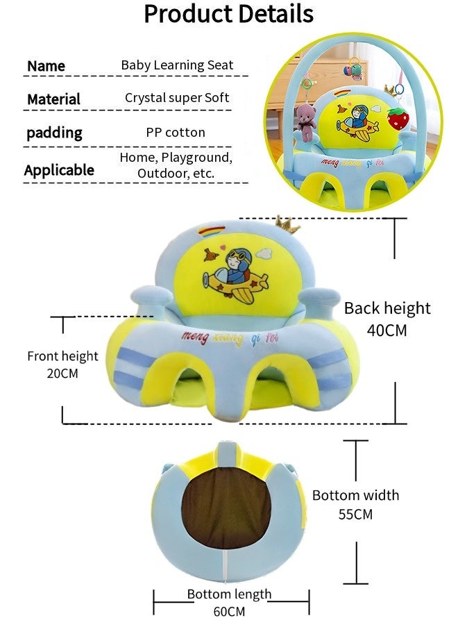 Vixplorn Baby Chair Baby learning sitting seat, baby sofa toys, baby learning chair, cartoon cute plush newborn sofa, crystal velvet fabric, PP cotton filling, toddler children gift, suitable for baby children - Image 3