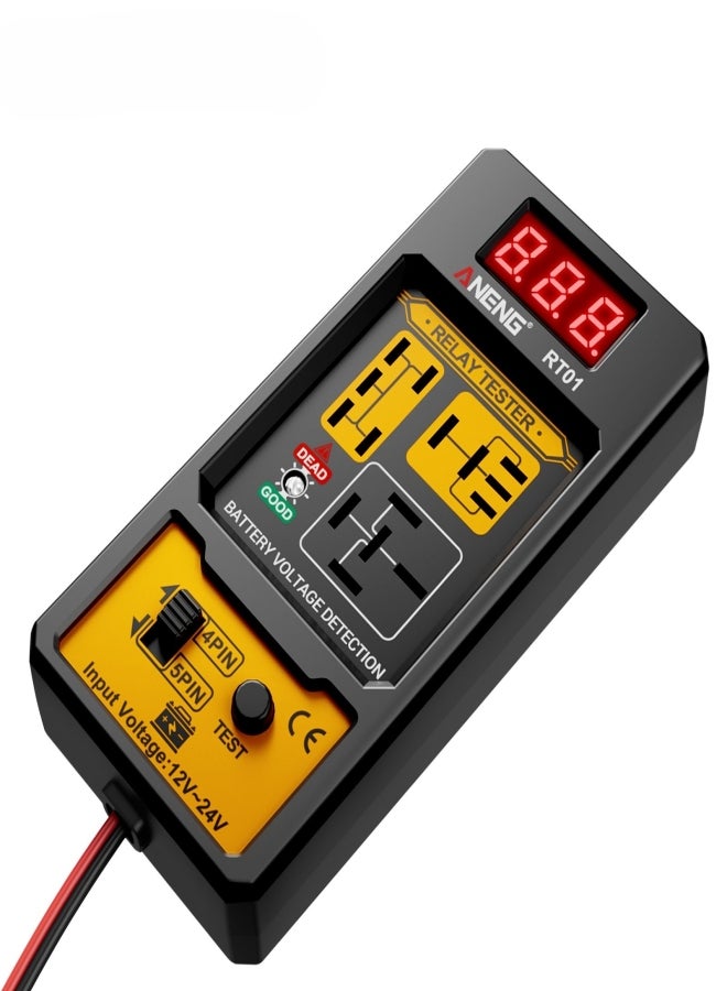 ANENG RT01 Automobile relay tester, , battery digital display tester, relay analyzer, universal for 12V/24V four-pin and five-pin relays. - Image 4
