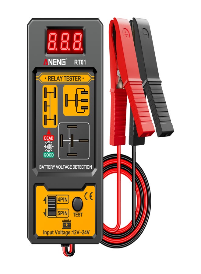 ANENG RT01 Automobile relay tester, , battery digital display tester, relay analyzer, universal for 12V/24V four-pin and five-pin relays. - Image 1