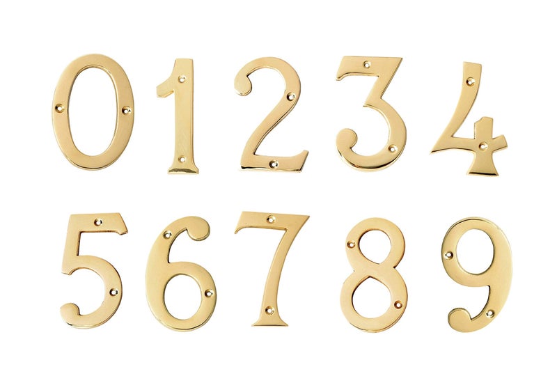 ESPLANADE Brass House Hotel Door Number 4 Inch - No 4 (Four) - Image 3
