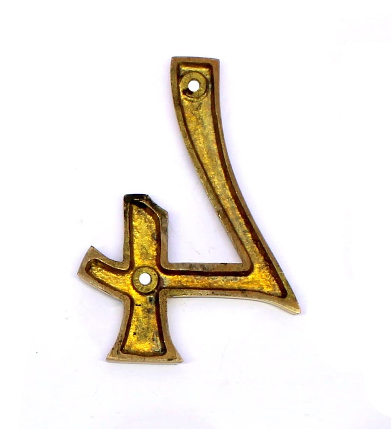 ESPLANADE Brass House Hotel Door Number 4 Inch - No 4 (Four) - Image 4