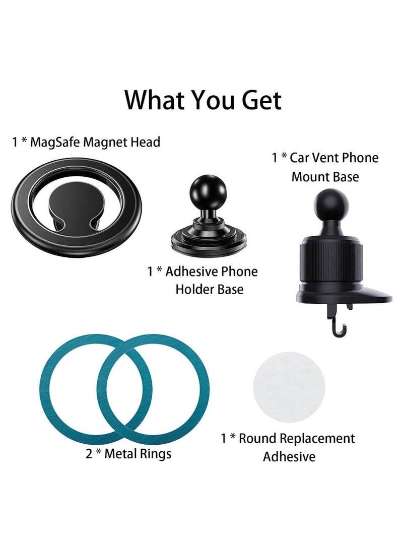 Magsafe Car Holder, Car Phone Magnet Air Vent Magnetic Car Mobile Holder Rotatable Car Mount Fit  - Image 5