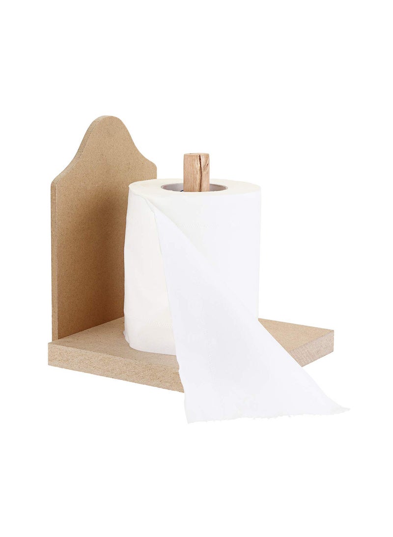 GGOOT Toilet Loo Wooden Roll Paper Holder Bathroom Wall Mounted Roll Storage Rack Tissue Box - Image 4