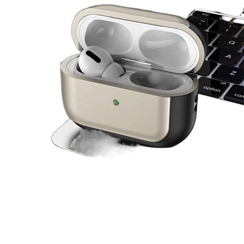 حافظة حماية متوافقة مع سماعات AirPods Pro جلدية مع تي بي يو وغطاء صلب باللون أسود وحماية من الخدش وحمل يومي خفيف خفيف الوزن من مادة TPU - JOVA - Image 5
