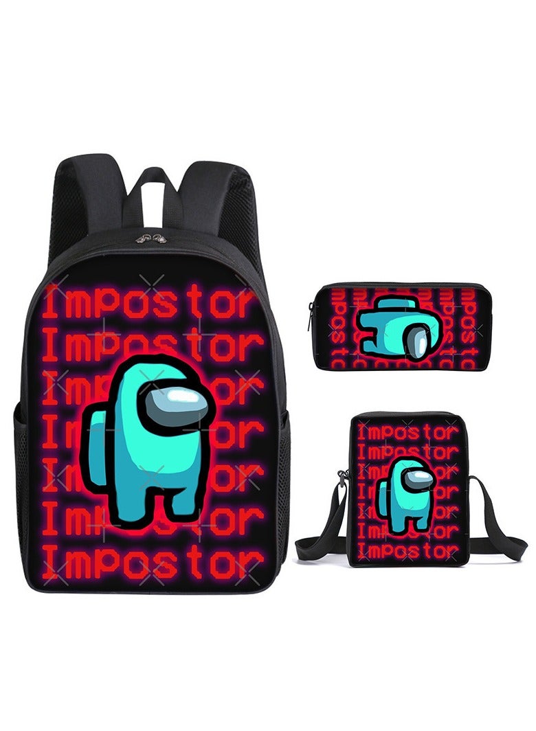 Among Us Backpack For Primary And Secondary School Students Three-Piece Set 29*16*42cm