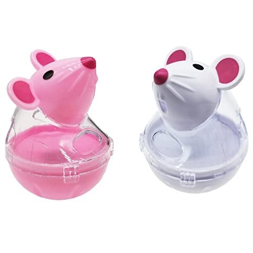 DOYIFun 2pcs Cat Slow Feeder Food BallMice Water Droplet Bone Tumbler Shaped Pet Mouse Treat Ball Cat Food Toy Slow Feeder Enrichment Toys - Image 1