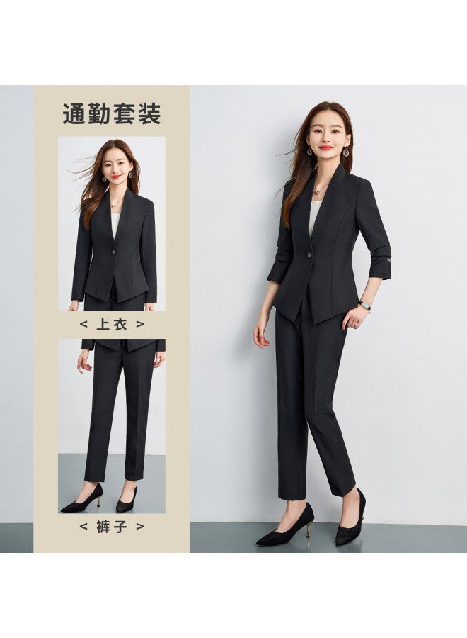 ROMON Women'S Blazer + Trousers Business Commuting Versatile Comfort Professional - Image 5