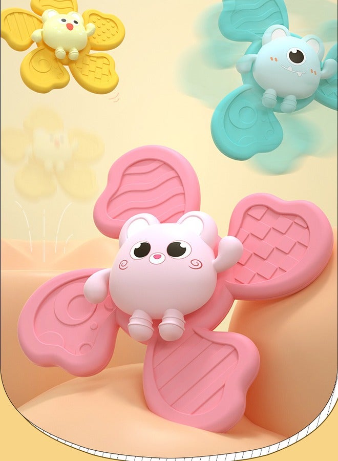 Travel Toys for Toddlers  Suction Cup Spinner Toys for Boy Girl Birthday Gift - Sensory Spinning Baby Bath Toys（Yellow）  - Image 2