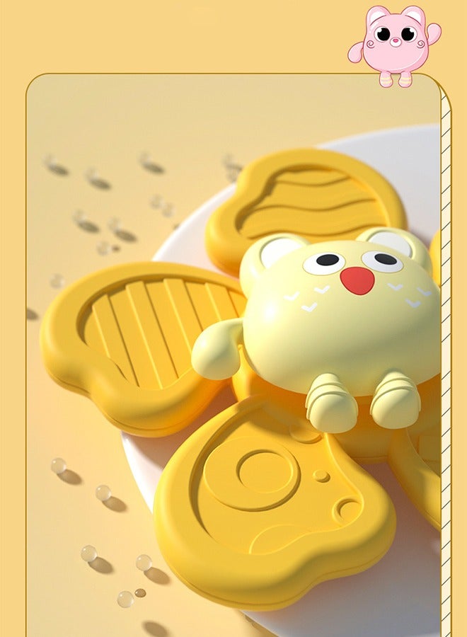 Travel Toys for Toddlers  Suction Cup Spinner Toys for Boy Girl Birthday Gift - Sensory Spinning Baby Bath Toys（Yellow）  - Image 3