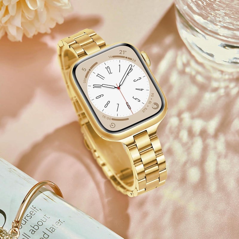 Ofrdncy Slim Metal Band Compatible For Apple Watch Band 49mm 46mm 45mm 44mm 42mm 41mm 40mm 38mm, Premium Stainless Steel Apple Watch Strap for iWatch Ultra 2/1 Series 1-11 SE - Image 1