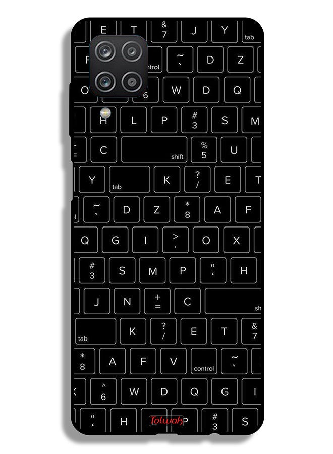 Tolwak Samsung Galaxy A12 Protective Case Cover Random Keyboard Keys Pattern - Image 1