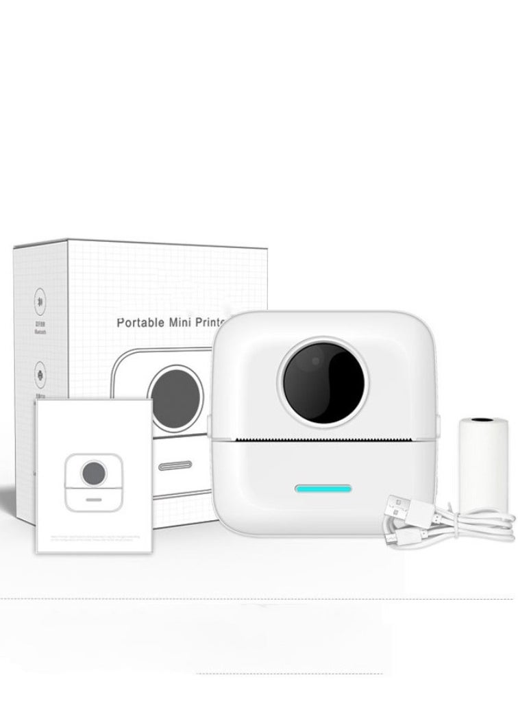 EHOME - طابعة ملصقات، طابعة حرارية محمولة، طابعة صور صغيرة، ملصق قابل لإعادة الشحن، طابعة بلوتوث صغيرة بدون حبر مع 5 لفات من الورق الحراري، 5 لفات من الورق ذاتي اللصق لأجهزة Android وiOS Sma - Image 1