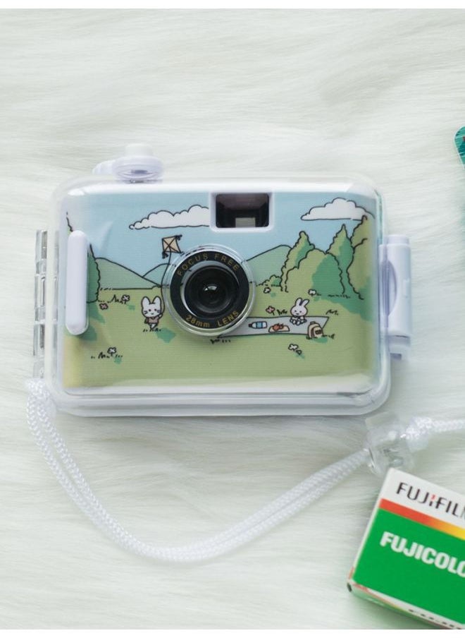 Generic Birthday Gift Girls Non-Polaroid Camera Film Fool Film Girlfriends Practical High Sense Women's Day-Body Color:Perspective Retro Black Camera + Waterproof Shell + Manual  - Image 3