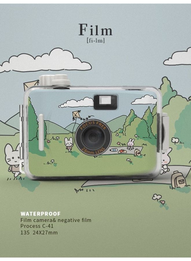 Generic Birthday Gift Girls Non-Polaroid Camera Film Fool Film Girlfriends Practical High Sense Women's Day-Body Color:Perspective Retro Black Camera + Waterproof Shell + Manual  - Image 2
