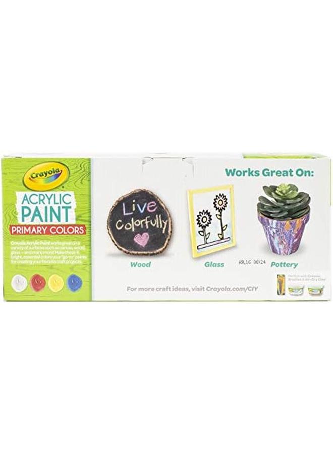 Crayola Acrylic Paint Set Primary Colors Painting Supplies 4Ct - Image 2