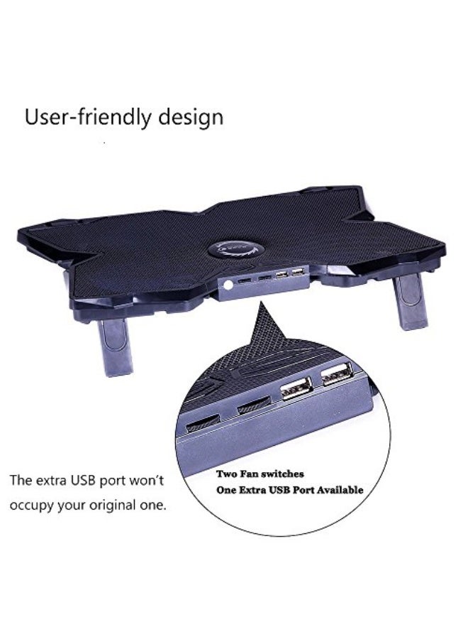 لوحة تبريد لابتوب رفيعة تعمل بالطاقة من USB من غوفلي، مع قاعدة دعم للابتوب مزودة بأربعة مراوح LED، مناسبة لأجهزة اللابتوب بحجم 17 بوصة، للاستخدام اليومي والألعاب. - Image 5