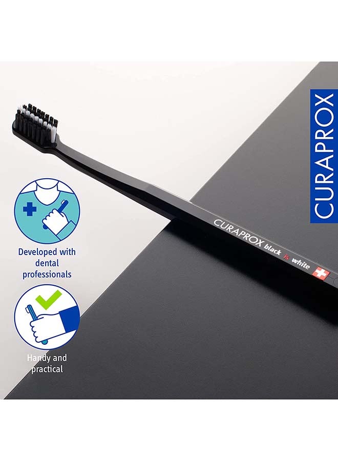 CURAPROX Black is White Duo Pack. 2 x Carbon Whitening Toothbrush CS Black - Ultra Soft Toothbrush for adults with 8'760 Polyester-Carbon Bristles - Image 4