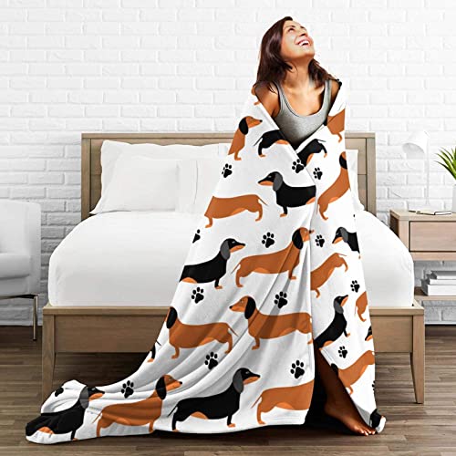 DUMTUTY Dachshund Throw Blanket Bedding Super Soft Warm Flannel Blankets for Kids Adults Bedroom Living Room Sofa 50"x40" - Image 5