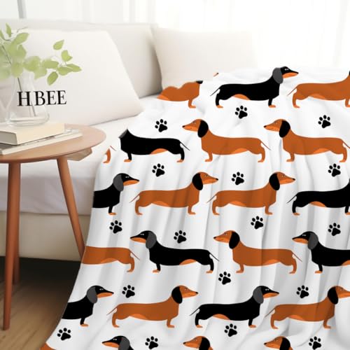 DUMTUTY Dachshund Throw Blanket Bedding Super Soft Warm Flannel Blankets for Kids Adults Bedroom Living Room Sofa 50"x40" - Image 4
