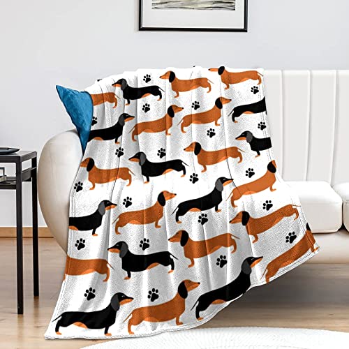 DUMTUTY Dachshund Throw Blanket Bedding Super Soft Warm Flannel Blankets for Kids Adults Bedroom Living Room Sofa 50"x40" - Image 2