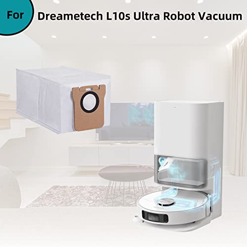 AnDongo 8 Pack Dust Bag for Dreametech L10s Ultra / L10s Plus / L10 Ultra / L20 Ultra Robot Vacuum Self-Emptying Base, 3L Large Capacity Auto-Seal Replacement Bag Accessories Set - Image 2