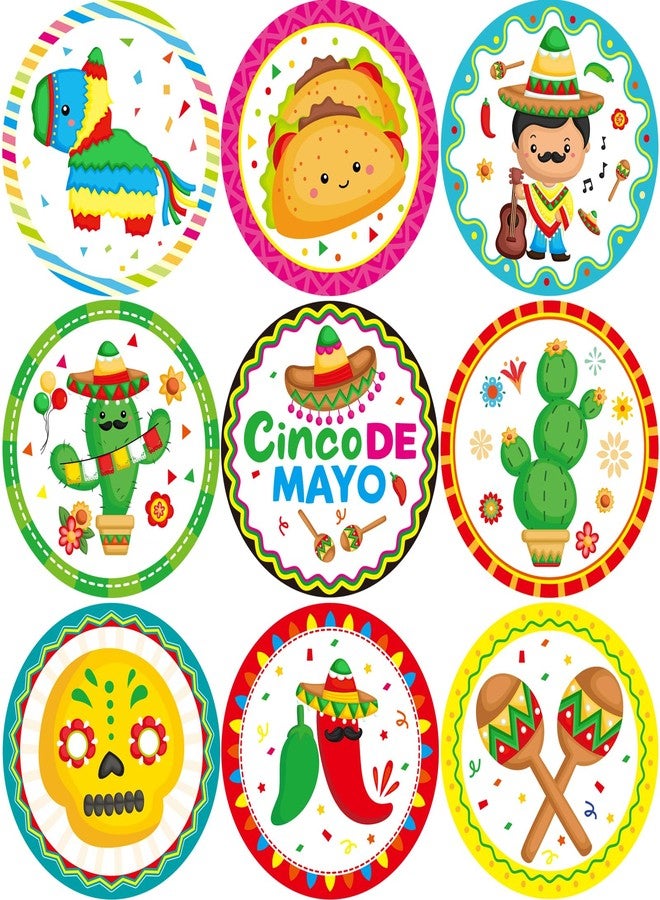 WorldBazaar 500Pcs Mexican Fiesta Stickers for Kids Cinco De Mayo Decorations Mexican Sticker Roll 5 De Mayo Party Favors - Image 2