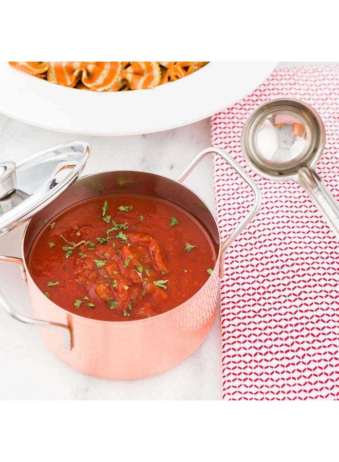 Restaurantware طبق كسرولة كبير سعة 16 أونصة مع غطاء، طبق كسرولة فردي مقاوم للكسر - مع مقابض مدمجة، لطهي وتقديم حصص فردية، وعاء حساء كسرولة من النحاس والفولاذ المقاوم للصدأ - Image 3