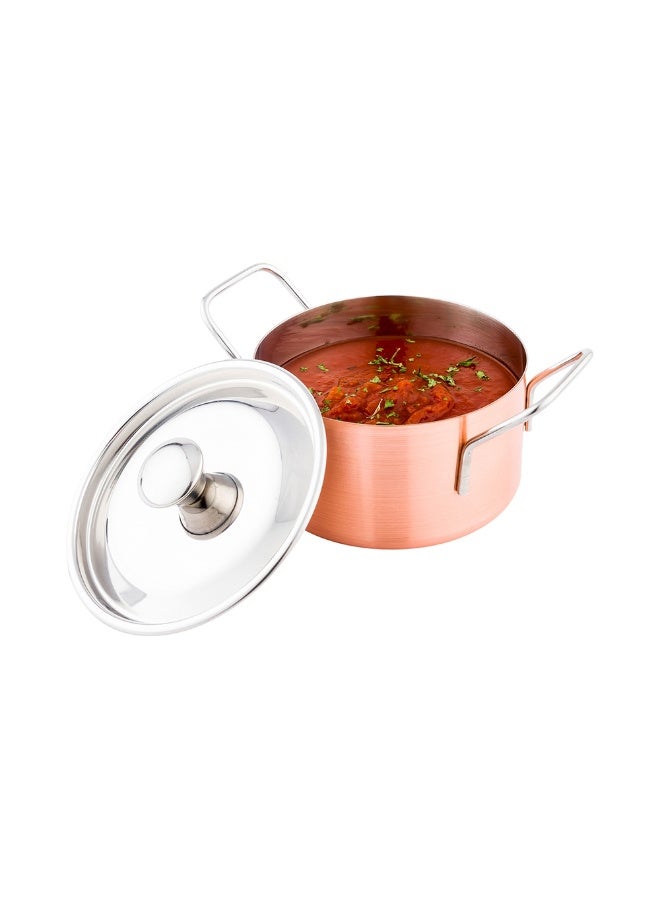 Restaurantware طبق كسرولة كبير سعة 16 أونصة مع غطاء، طبق كسرولة فردي مقاوم للكسر - مع مقابض مدمجة، لطهي وتقديم حصص فردية، وعاء حساء كسرولة من النحاس والفولاذ المقاوم للصدأ - Image 2