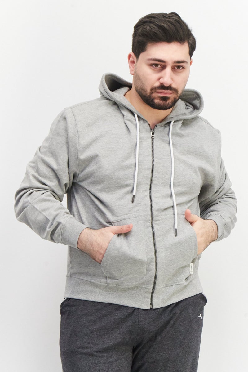 Sovereign Code سويت شيرت كامل بسحاب للرجال، رمادي - Image 1