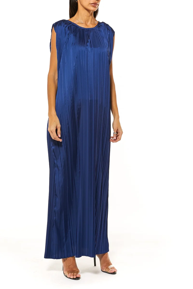 Moistreet Satin Crew Neck Abaya