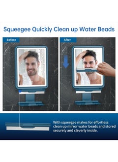 COSMIRROR Premium Fogless Shower Mirror with Light, 3 Colors Dimmer, Razor Holder & Swivel, Larger Fogless Shower Shaving Mirror and Includes Squeegee  - Image 3