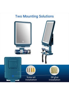 COSMIRROR Premium Fogless Shower Mirror with Light, 3 Colors Dimmer, Razor Holder & Swivel, Larger Fogless Shower Shaving Mirror and Includes Squeegee  - Image 5
