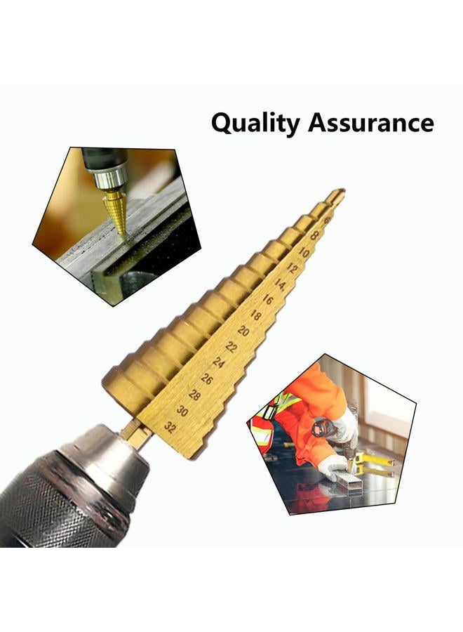 Tworider 3pcs Metric Step Drill Bit, Hss Step Drill Bit Set High Speed Steel Step Bits Set (Metric 4-12mm, 4-20mm and 4-32 Mm) Cone Metal Drill Bits for Plastic, Wood, Stainless Steel Sheet Metal - Image 4