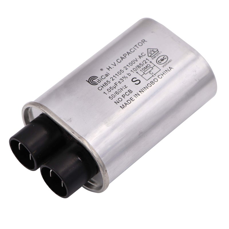 Meter Star Microwave Capacitor Replacement 2100V 1.05uf Compatible with 99% of Household Microwave Oven Brands,Connect Pin 1/4" Standard Terminal - Image 1