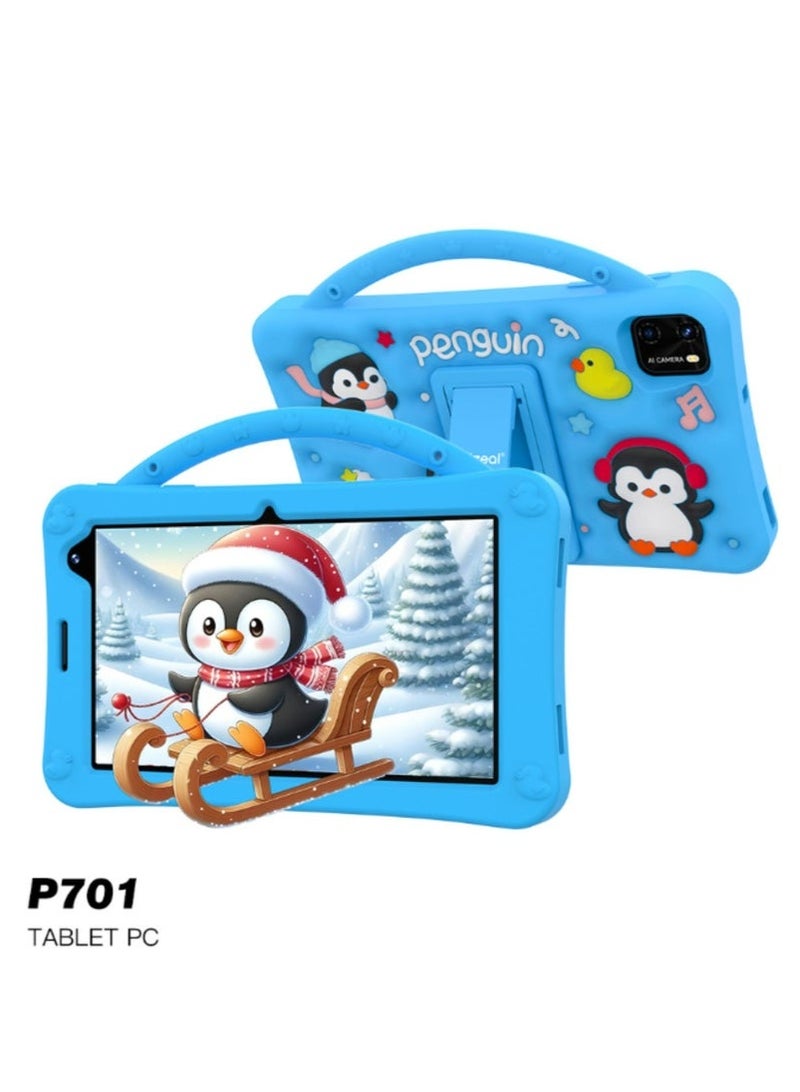 Telzeal P701 7-Inch Android Tablet with 6GB RAM, 256GB ROM, Single SIM Support, 1024×600 HD Display, 3000mAh Battery, Dual Cameras, WiFi, Bluetooth, Free Accessories Bundle, Compact & Kid-Friendly Design, Ideal for Learning, Travel & Daily Use – Pink - Image 1