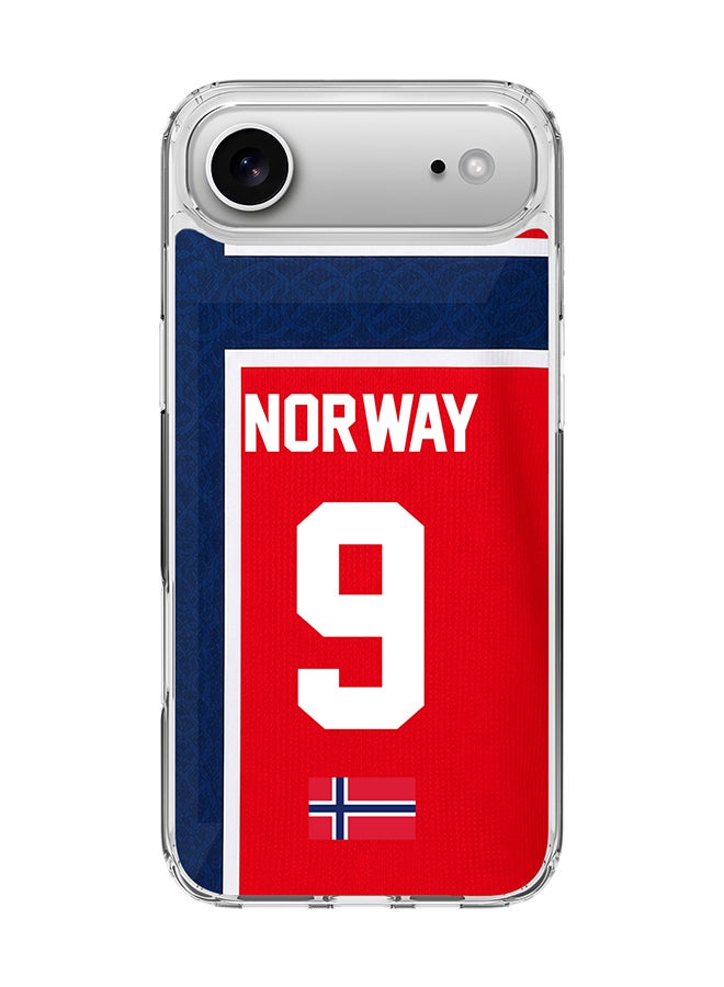 Stylizedd Classic Clear Magnetic Case for Apple iPhone Air , Hybrid Soft Case Flexible Edges Anti Drop TPU PC Gel Thin Transparent Cover [ Designed for Apple iPhone Air ] - Football Team Norway World Cup 2026 - Image 1