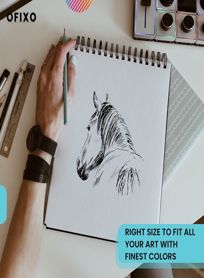 OFIXO 50 Sheet A5 Sketchbook Pack of 2-5.8 x 8.3 Inch 140 GSM| Top Spiral-Bound Sketchpad for Artists | Sketching and Drawing Acid Free Paper, for Doodling for Professional & acadmic use - Image 4
