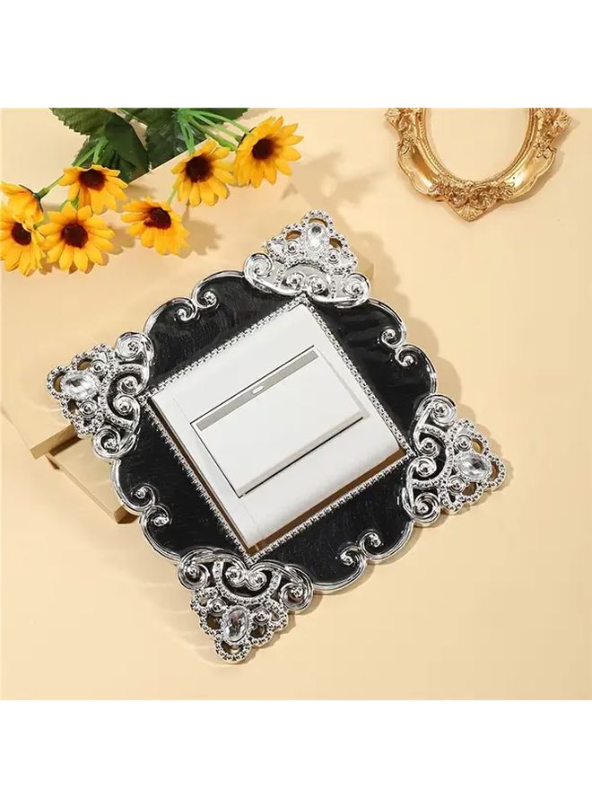 Vintage Golden Green Acrylic Crystal Switch Protector Self Adhesive Square Wall Sticker - Image 4