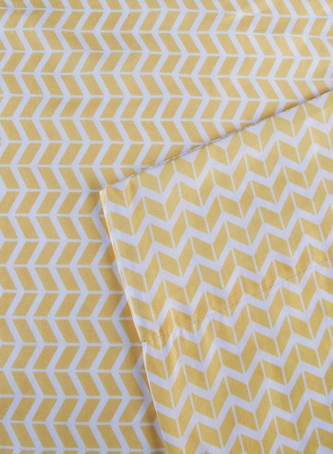 Intelligent Design Microfiber Bed Sheet Set Wrinkle Resistant, Soft Sheets with 12" Pocket, Modern, All Season, Cozy Bedding-Set, Matching Pillow Case, Twin, Yellow Chveron, 3 Piece - Image 2