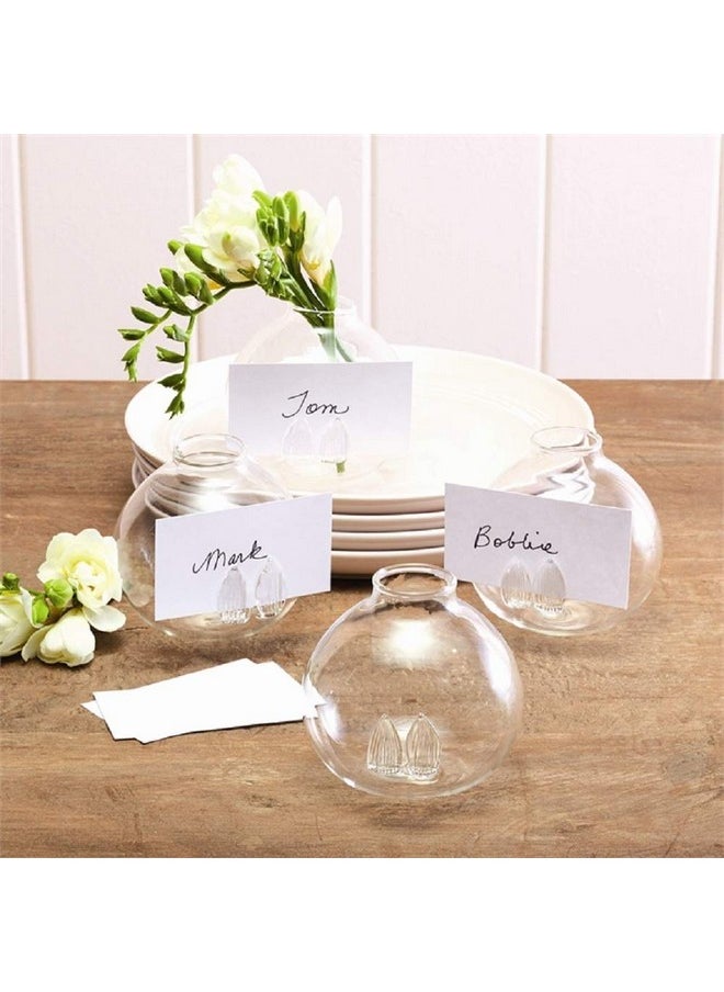 Two's Company Two's Company Seated Bud Vase/place Card Holders-Set of 4, 3 inches Height x 3.5 inches Diameter, Clear 