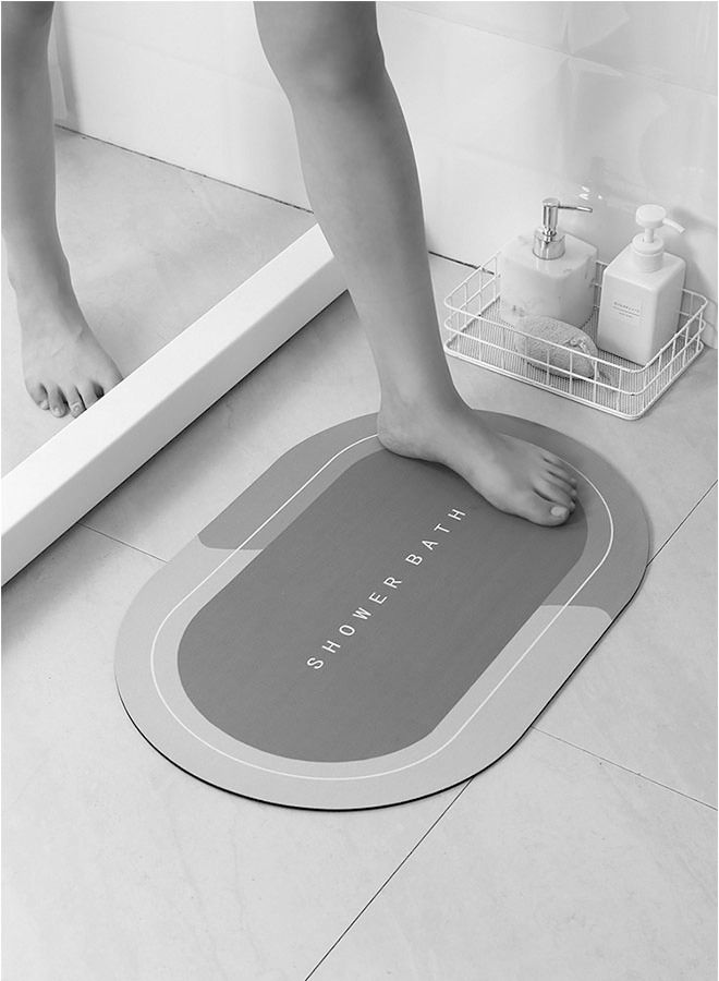 ZCM-HAPPY Super Absorbent Soft Floor Carpet Slip-Resistant Bathing Room Rug, Diatom Mud Microfiber Bath Mat, Strong Quick-Drying, Easy to Clean 50x80cm - Image 2