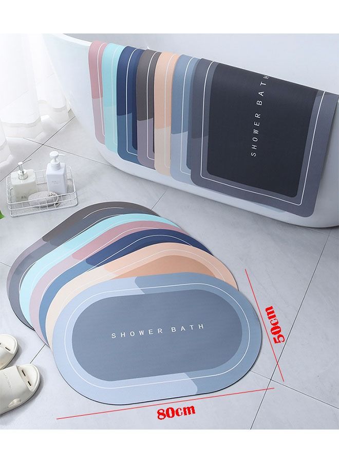 ZCM-HAPPY Super Absorbent Soft Floor Carpet Slip-Resistant Bathing Room Rug, Diatom Mud Microfiber Bath Mat, Strong Quick-Drying, Easy to Clean 50x80cm - Image 3