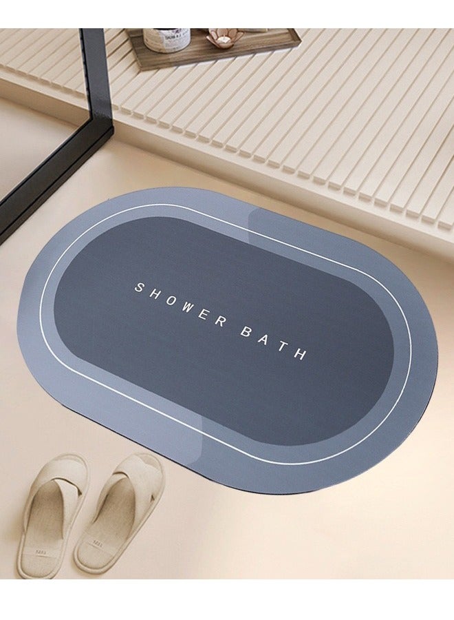 ZCM-HAPPY Super Absorbent Soft Floor Carpet Slip-Resistant Bathing Room Rug, Diatom Mud Microfiber Bath Mat, Strong Quick-Drying, Easy to Clean 50x80cm - Image 1