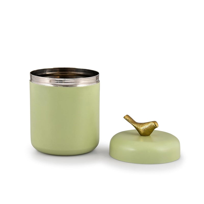 Elan Stainless Steel Canister Jar Container set for Tea Coffee and Sugar Storage Box Dabba Container 400 ML For Home and Kitchen Tight Lid Pantry Organizers Containers Set of 2 Fern green Mauve - Image 4