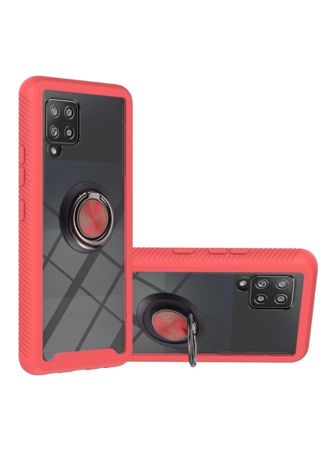 اس-توب جراب لهاتف Samsung Galaxy A42 5G Starry Sky بلون سادة مقاوم للصدمات من البولي كربونات + جراب واقٍ من مادة TPU مع حامل حلقي ووظيفة مغناطيسية - Image 1