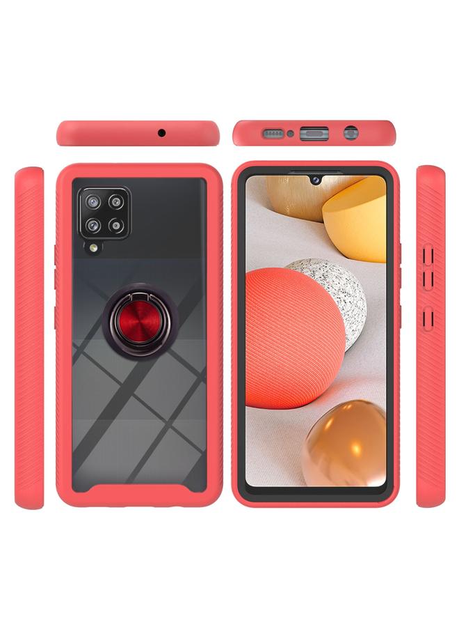 اس-توب جراب لهاتف Samsung Galaxy A42 5G Starry Sky بلون سادة مقاوم للصدمات من البولي كربونات + جراب واقٍ من مادة TPU مع حامل حلقي ووظيفة مغناطيسية - Image 2