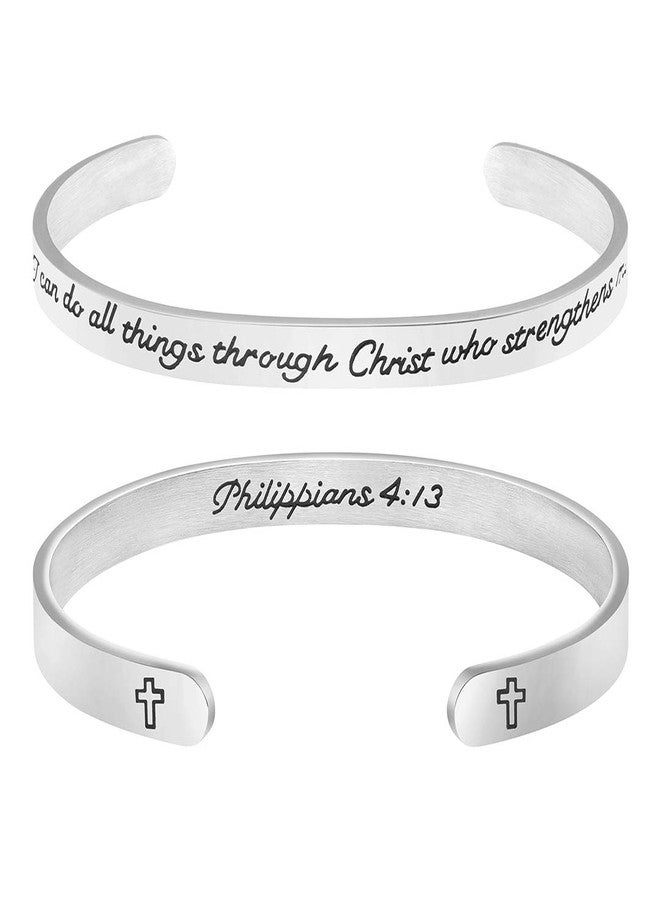 MEMGIFT I Can Do all Things Through Christ Who Strengthens me Religious Bracelets for Women Inspirational Christian Gifts Bible Verse Jewelry - Image 1